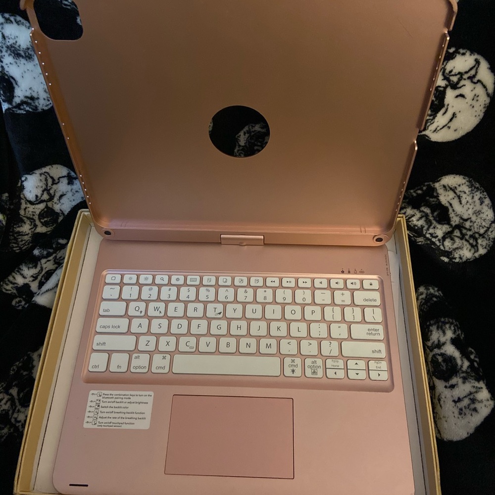 iPad Pro 12 in case with keyboard and swivel screen